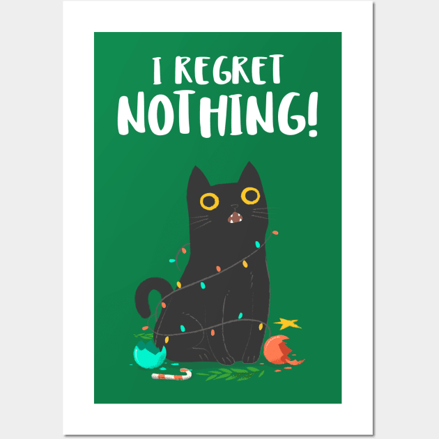 I regret nothing christmas cat Wall Art by MadeBySerif